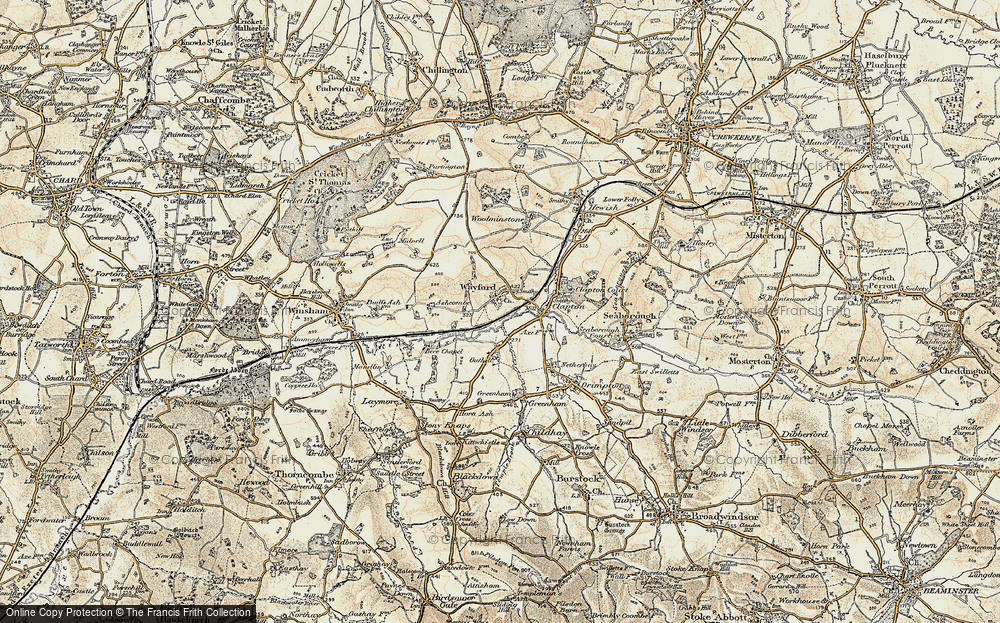 Old Map of Wayford, 1898-1899 in 1898-1899