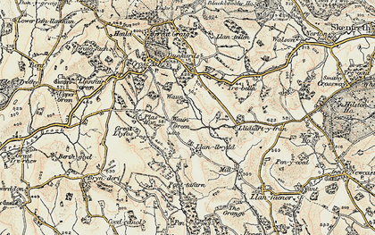 Old map of Wayne Green in 1899-1900