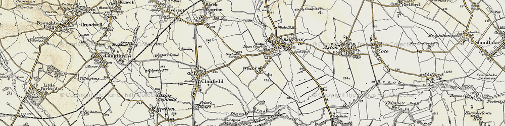 Old map of Burroway Brook in 1898-1899