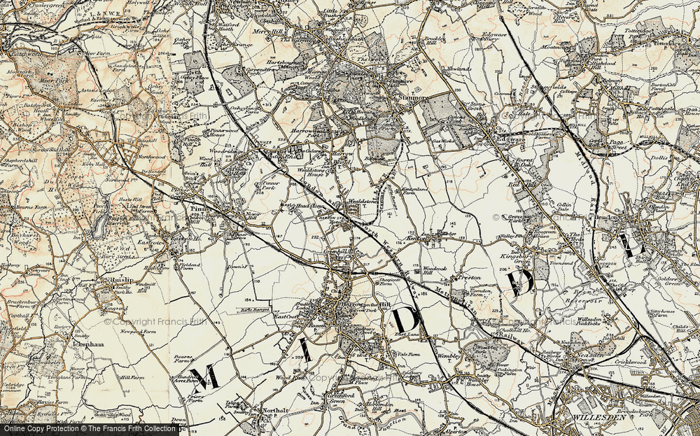 Old Map of Wealdstone, 1897-1898 in 1897-1898