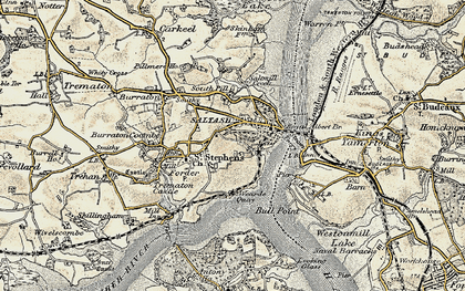 Old map of Wearde in 1899-1900