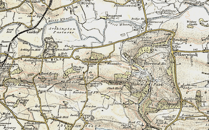 Old map of Weardley in 1903-1904