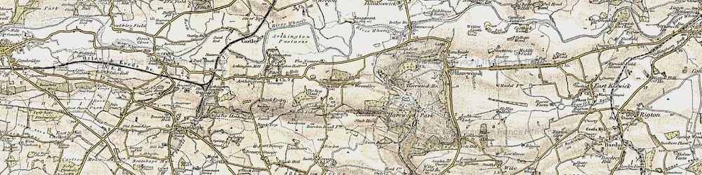 Old map of Weardley in 1903-1904