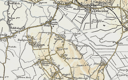 Old map of Weare in 1899-1900