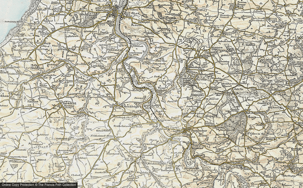 Old Map of Weare Giffard, 1900 in 1900