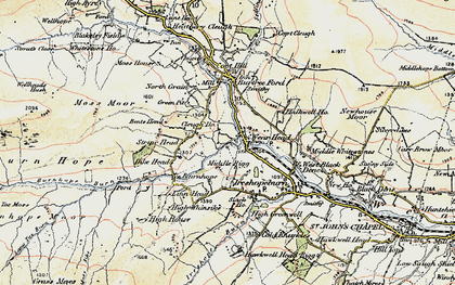 Old map of Burnhope Burn in 1901-1904
