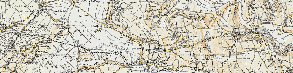Old map of Wearne in 1898-1900
