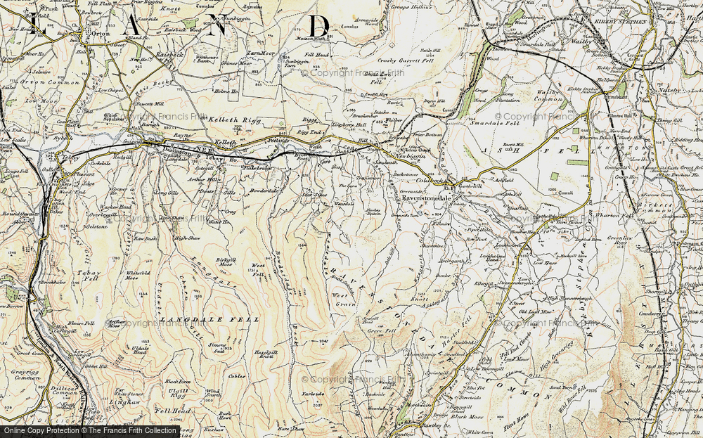 Old Map of Historic Map covering Bowderdale Beck in 1903-1904
