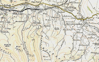 Old map of Bowderdale Beck in 1903-1904