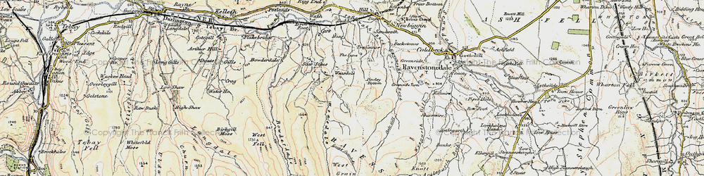 Old map of Weasdale in 1903-1904