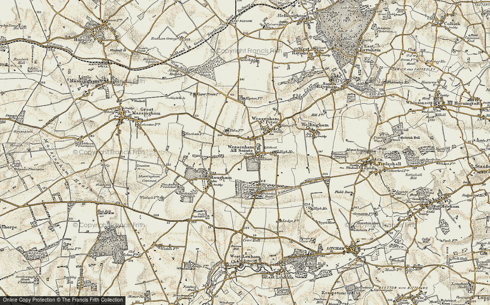 Old Map of Weasenham All Saints, 1901-1902 in 1901-1902