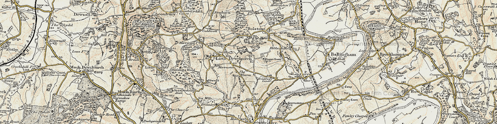 Old map of Weaven, The in 1899-1900