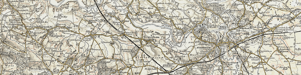 Old map of Weaverham in 1902-1903