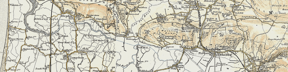 Old map of Webbington in 1899-1900