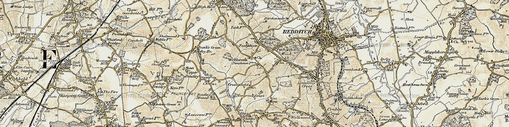 Old map of Webheath in 1901-1902