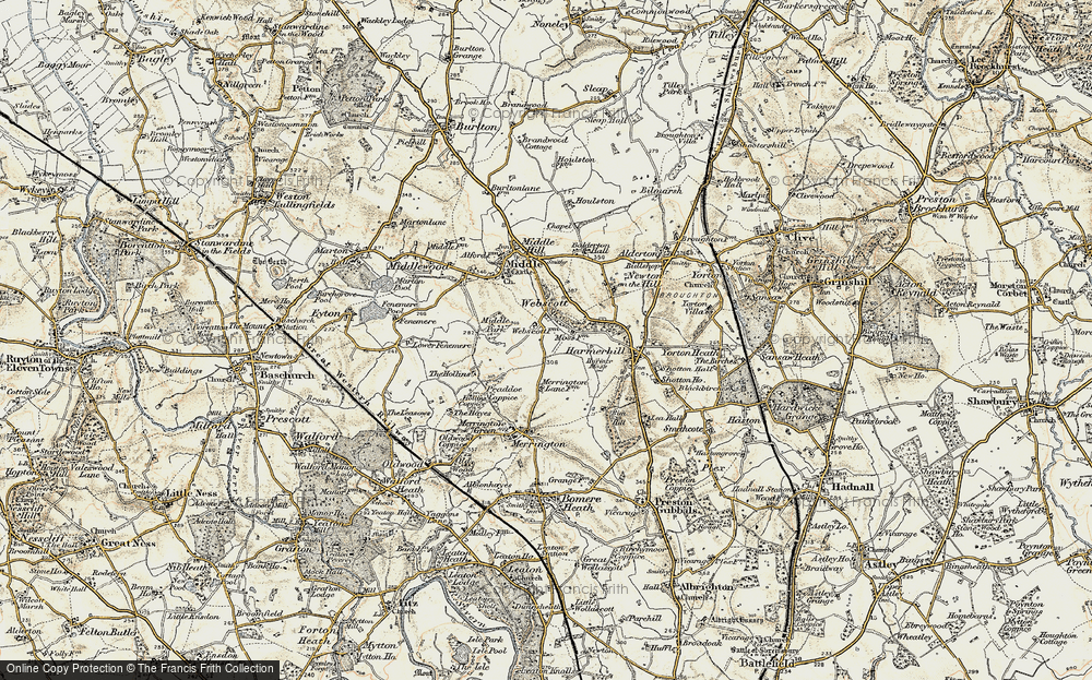 Old Map of Webscott, 1902 in 1902