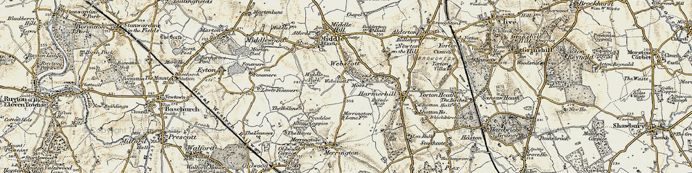 Old map of Webscott in 1902