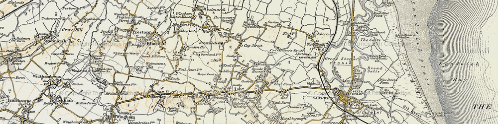 Old map of Weddington in 1898-1899