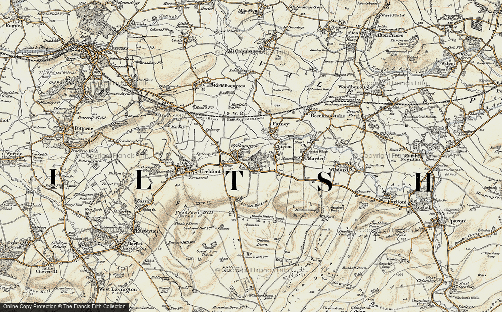Old Map of Wedhampton, 1898-1899 in 1898-1899