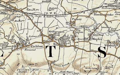 Old map of Wedhampton in 1898-1899