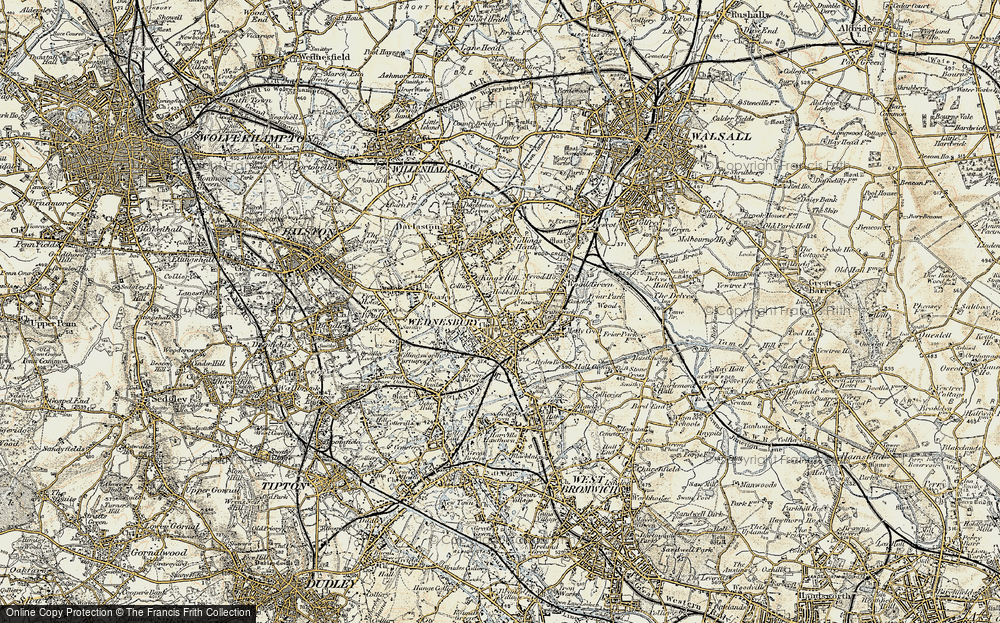 Old Map of Wednesbury, 1902 in 1902