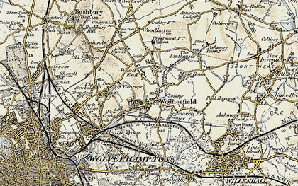 Old map of Wednesfield in 1902