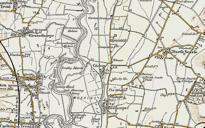 Old map of Weecar in 1902-1903