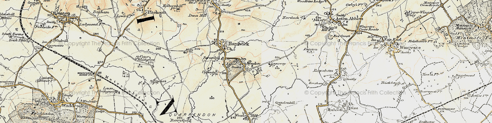 Old map of Weedon in 1898
