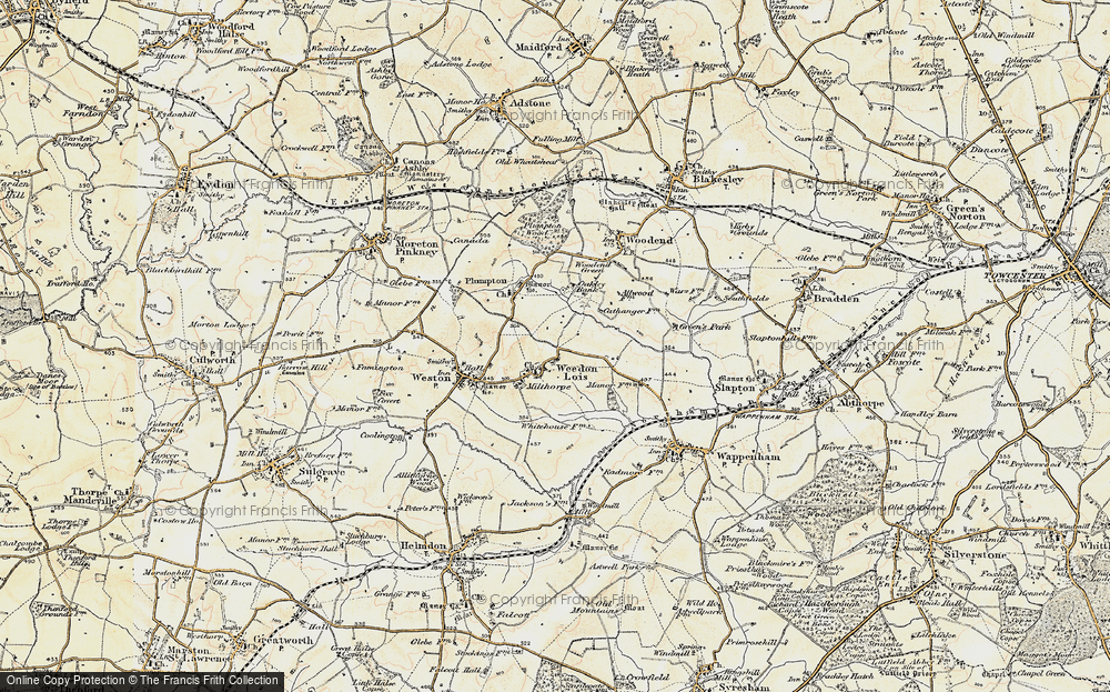 Old Map of Weedon Lois, 1898-1901 in 1898-1901