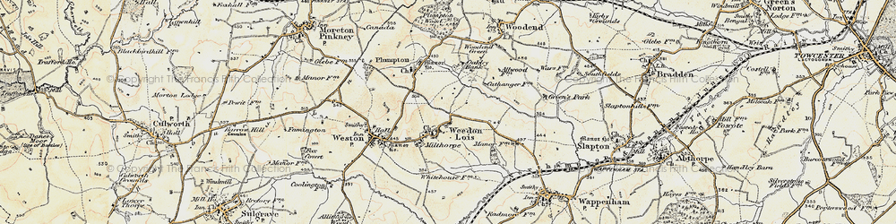 Old map of Weedon Lois in 1898-1901
