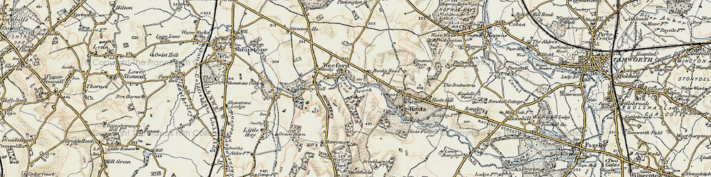 Old map of Packington Moor in 1901-1902