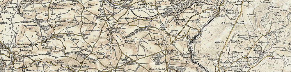 Old map of Westcott in 1899-1900