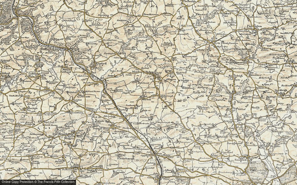 Old Map of Historic Map covering Woodgate in 1899-1900