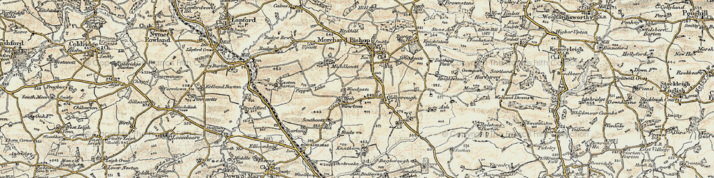 Old map of Weeke in 1899-1900