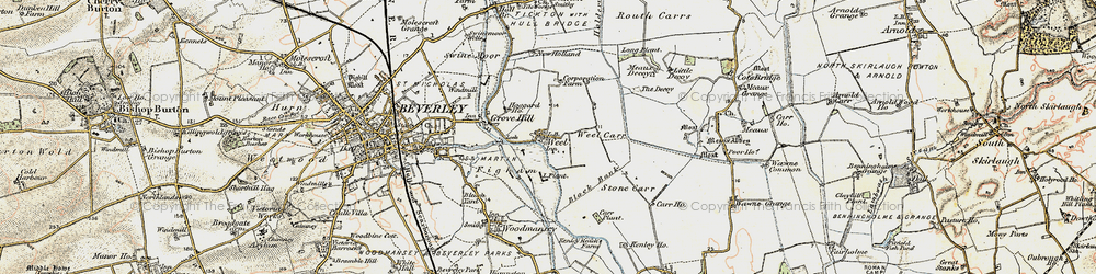 Old map of Weel in 1903-1908