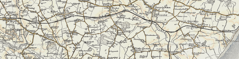 Old map of Weeley Heath in 0-1899