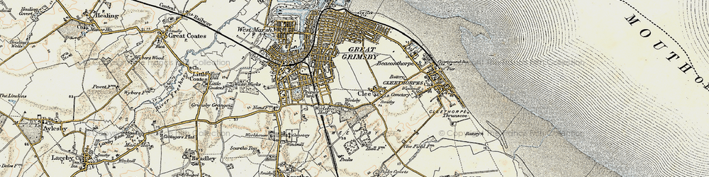 Old map of Weelsby in 1903-1908