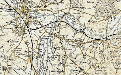 Old map of Weeping Cross in 1902