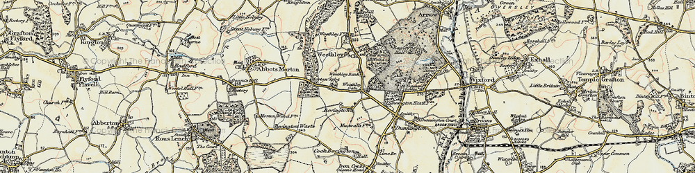 Old map of Weethley Gate in 1899-1902