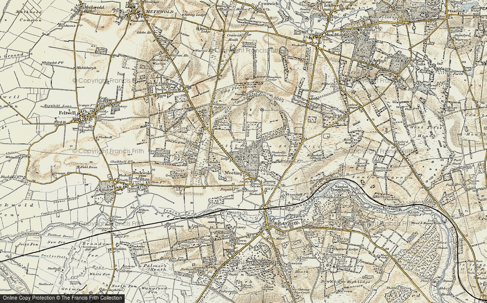 Old Map of Historic Map covering Belvedere Wood in 1901