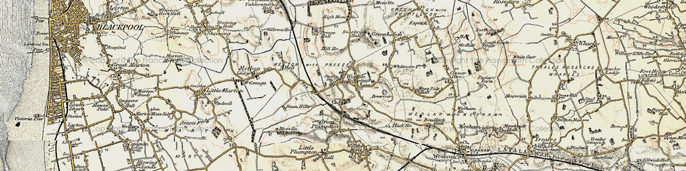 Old map of Weeton in 1903-1904