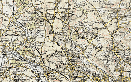 Old map of Weetwood in 1903-1904