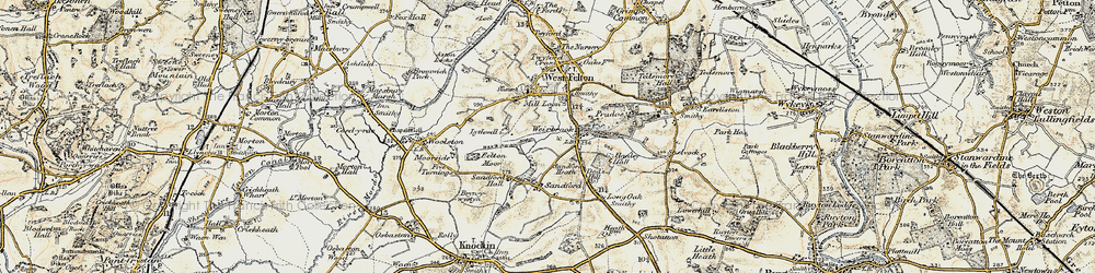 Old map of Weirbrook in 1902