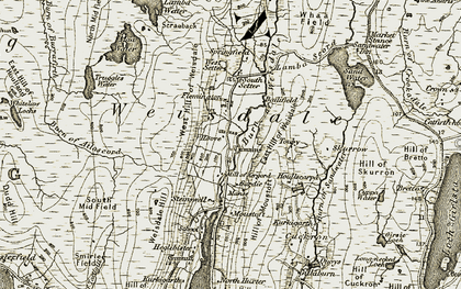 Old map of Burn of Weisdale in 1911-1912
