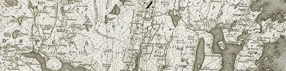 Old map of Burn of Atlascord in 1911-1912