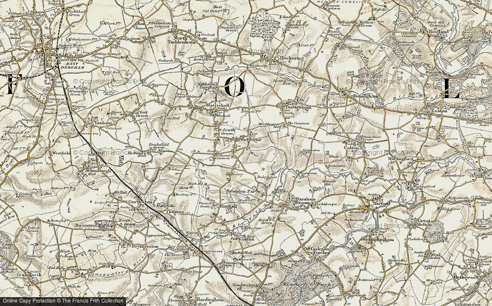 Old Map of Welborne, 1901-1902 in 1901-1902