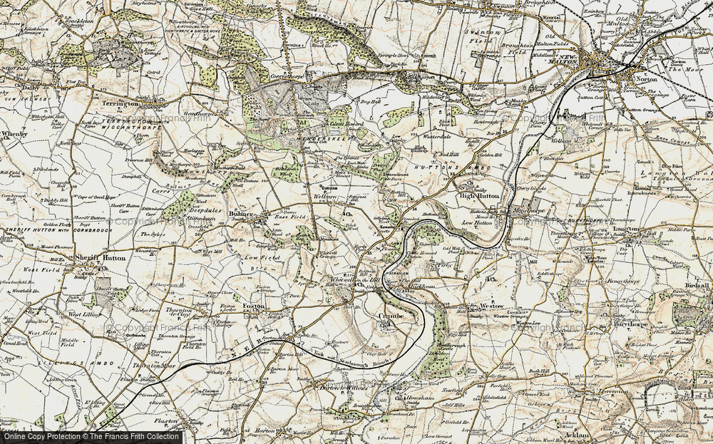 Old Map of Historic Map covering Bulmer Hag in 1903-1904