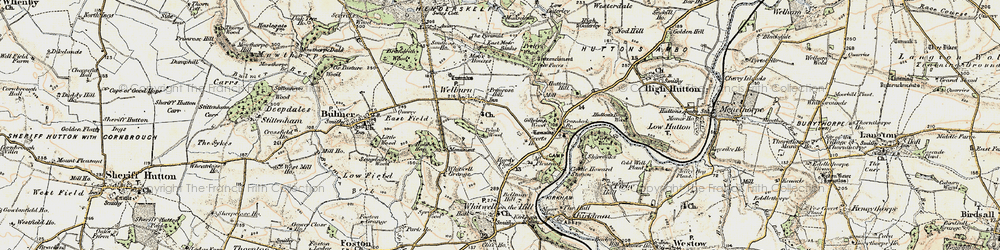 Old map of Welburn in 1903-1904