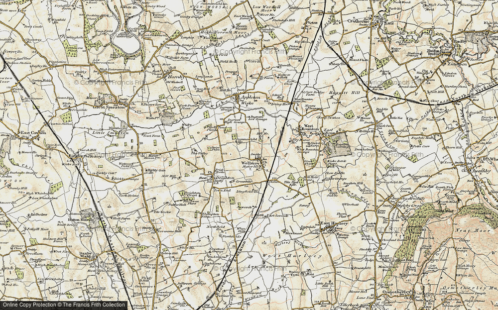 Old Map of Historic Map covering Applegarth Manor in 1903-1904
