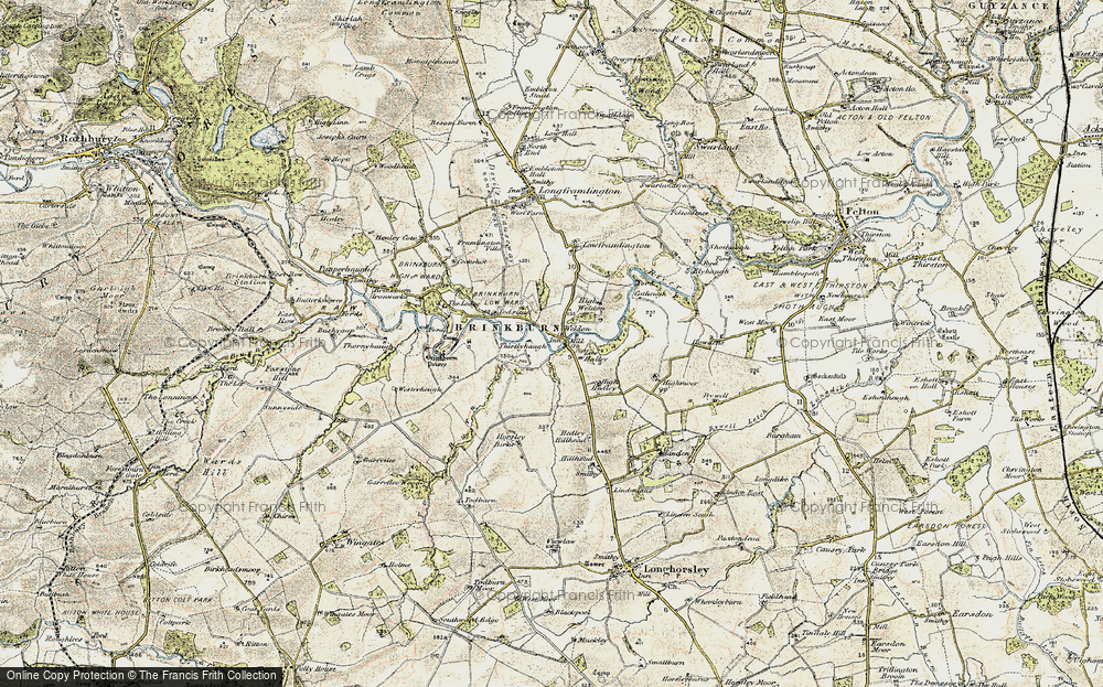 Old Map of Historic Map covering Todstead in 1901-1903